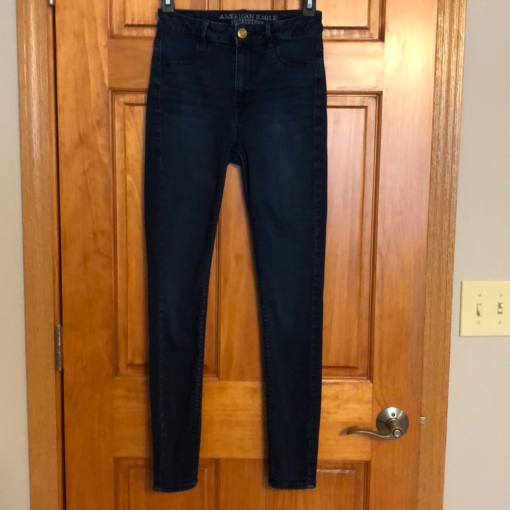 American Eagle Sky High Jegging Dark Blue Denim Size 2